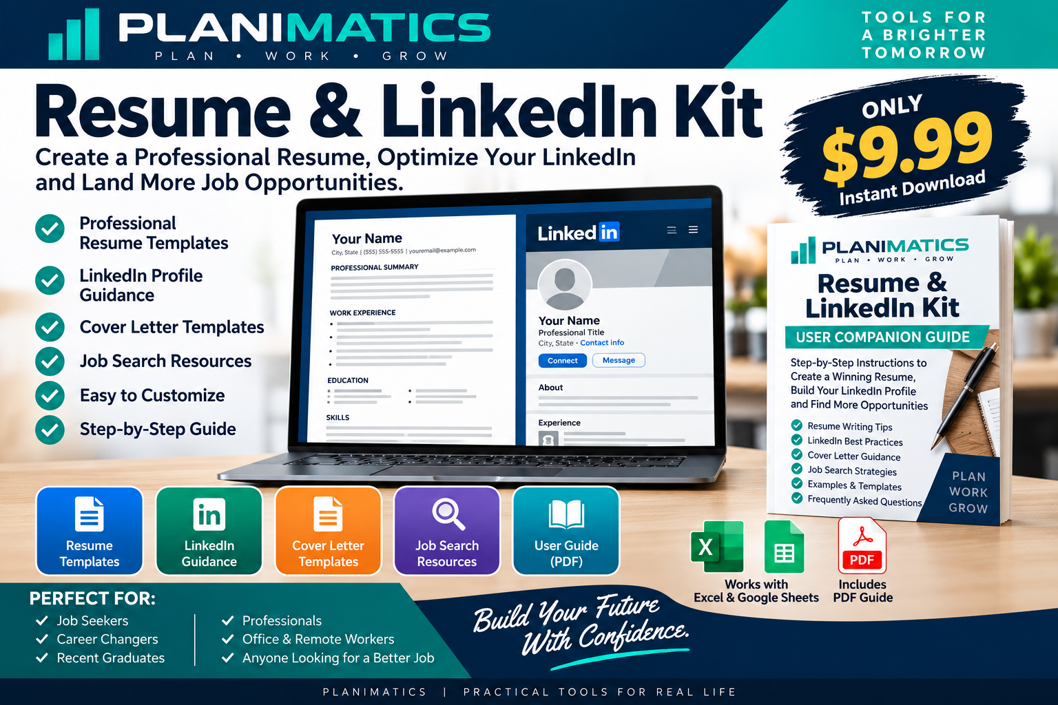 Planimatics Resume and LinkedIn Kit
